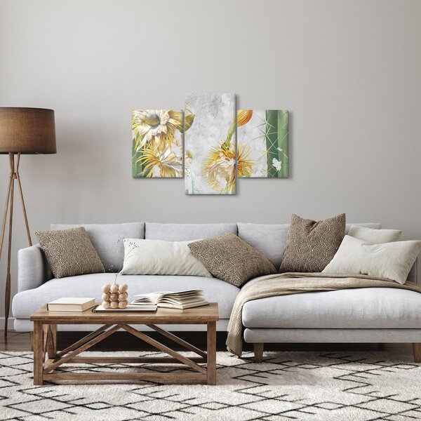 Kép - virágzó kaktuszok, vintage (90x60 cm)