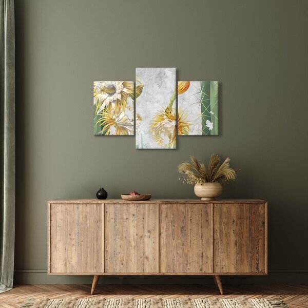 Kép - virágzó kaktuszok, vintage (90x60 cm)