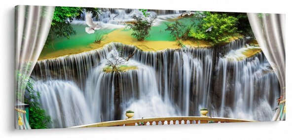 Kép - Varázslatos vízesések megtekintése (120x50 cm)