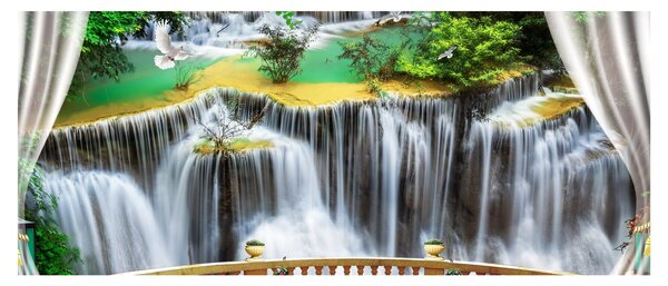 Kép - Varázslatos vízesések megtekintése (120x50 cm)