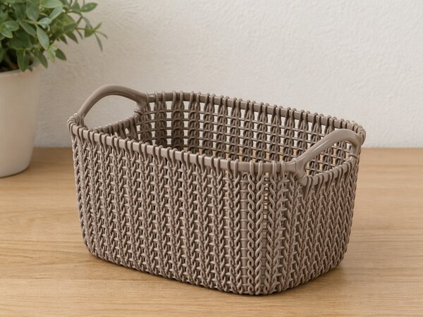 CURVER Knit szögletes tároló kosár 3 L XS 16,7x13,7x24,7 cm szürke