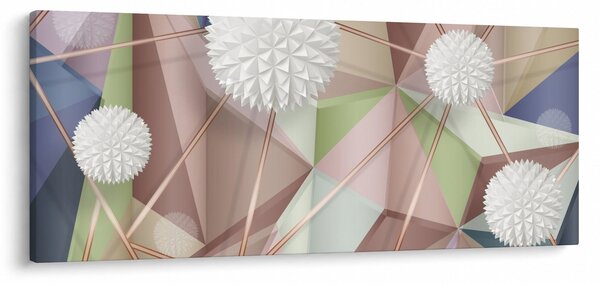 Kép - 3D absztrakció pasztell színekben (120x50 cm)