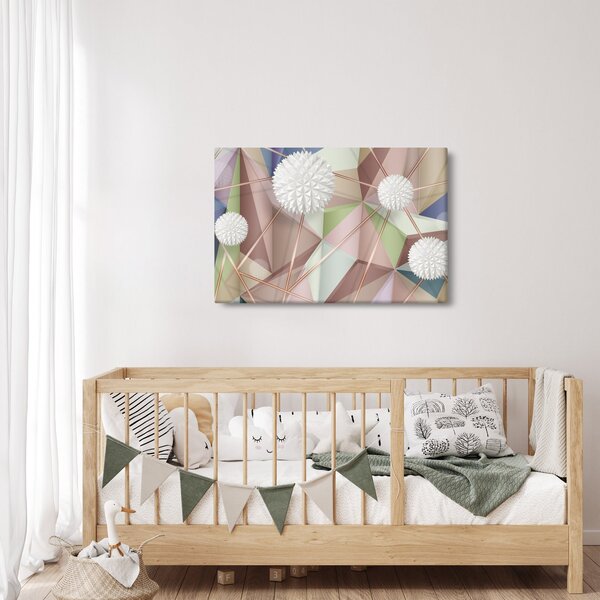 Kép - 3D absztrakció pasztell színekben (90x60 cm)
