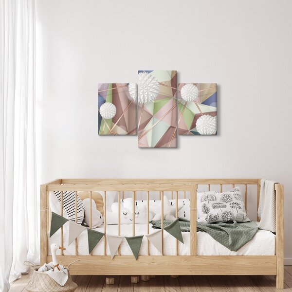 Kép - 3D absztrakció pasztell színekben (90x60 cm)
