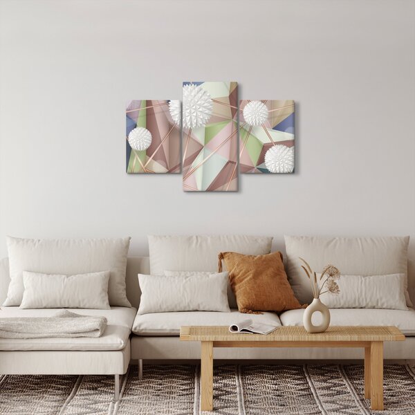 Kép - 3D absztrakció pasztell színekben (90x60 cm)