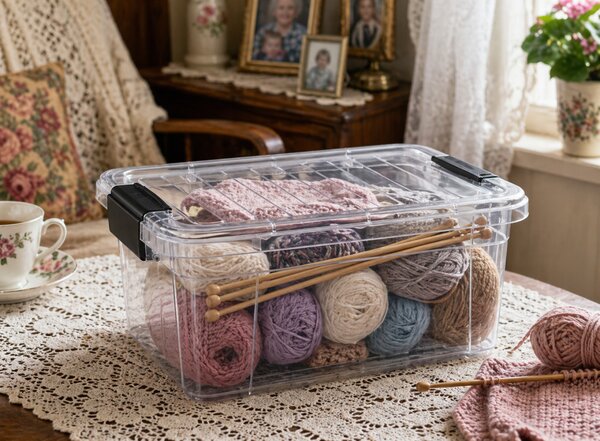 DÜNYA Tároló doboz tetővel 8,25 L 21x305x19 cm sötét szürke füllel