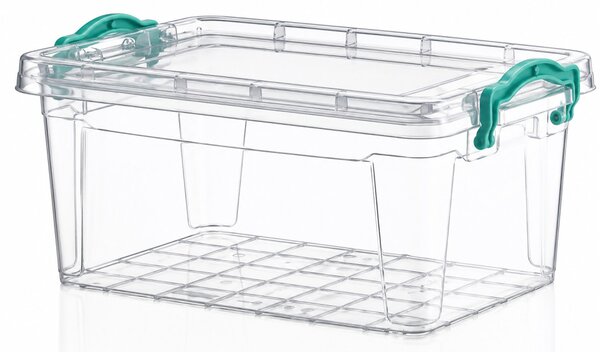 POLY TIME Tárolódoboz 5,1 L 20,6x31,3x14,7 cm zöld füllel