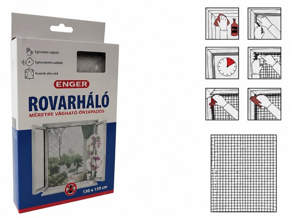 ENGER Rovarháló szúnyogháló tépőzárral fehér 150X150 cm