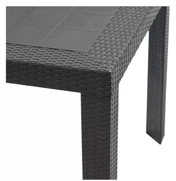 KING kerti asztal antracit rattan hatású 79x79x72 cm