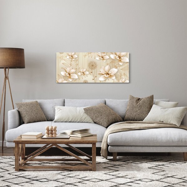 Kép - Arany virágok összetétele (120x50 cm)