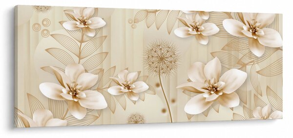 Kép - Arany virágok összetétele (120x50 cm)