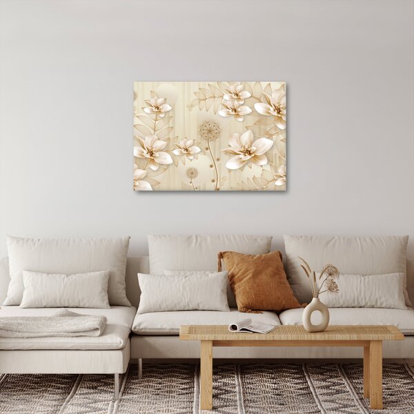 Kép - Arany virágok összetétele (70x50 cm)