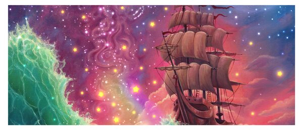 Kép - Hajó űr égbolttal (120x50 cm)