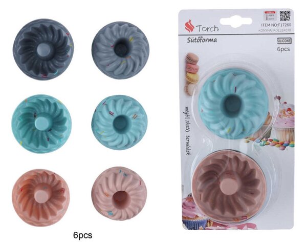 SÜTŐFORMA MUFFIN SZILIKON 6DB-OS
