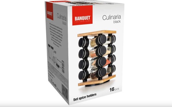 BANQUET Culinaria Fűszertartó forgó állvánnyal 16 részes 90 ml