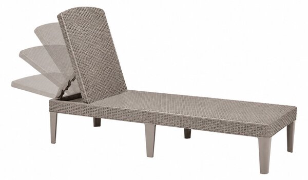 CURVER KETER Jaipur kerti nyugágy napozóágy cappuccino műanyag rattan hatású 187x58x29 cm