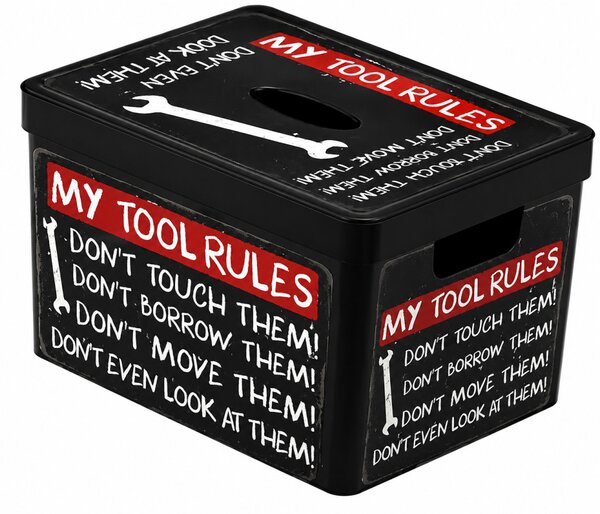 Tároló doboz 20 L 38X28X23 cm MY TOOL RULES felirattal