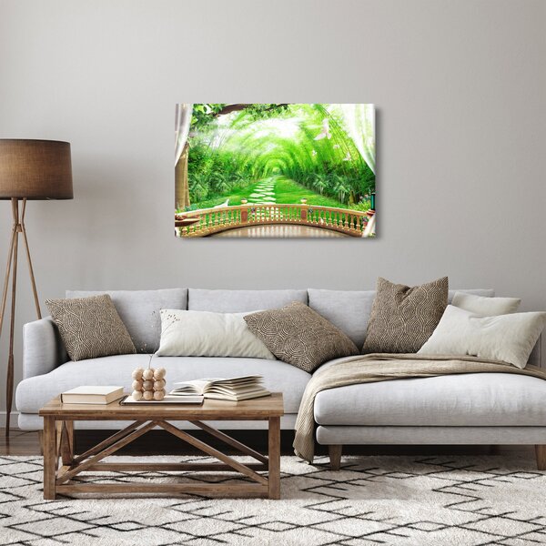 Kép - Trópusi kertre néző kilátás (90x60 cm)