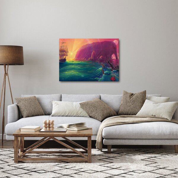 Kép - Olajfestmény, Vitorlázás egy fantasztikus birodalomba (70x50 cm)
