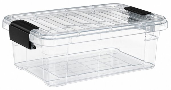 DÜNYA Lock & Keep Tároló doboz átlátszó 21,5 L 52,5X35,5X15 cm sötét szürke füllel