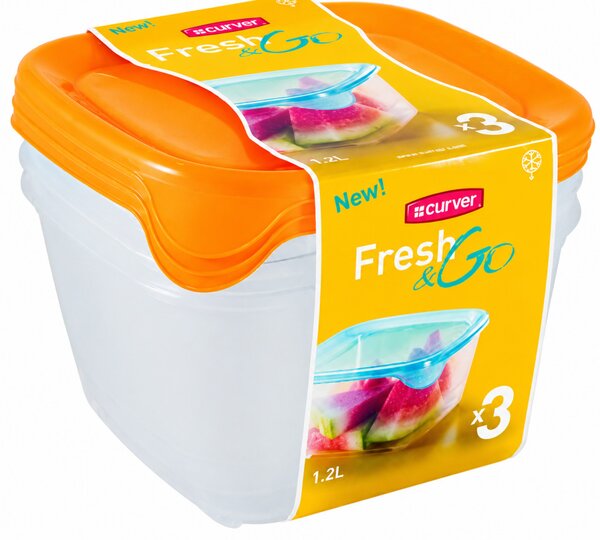 CURVER Fresh & Go szett 3x1,2 L 12x15,5x15,5 cm
