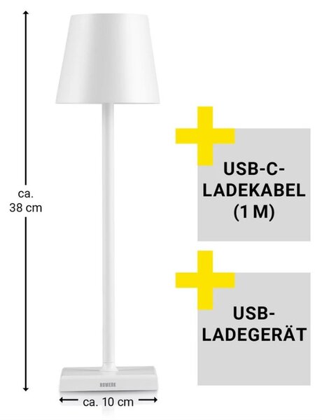 N8WERK LEDES ASZTALI LÁMPA 3V KÜL- ÉS BELTÉRI FEHÉR