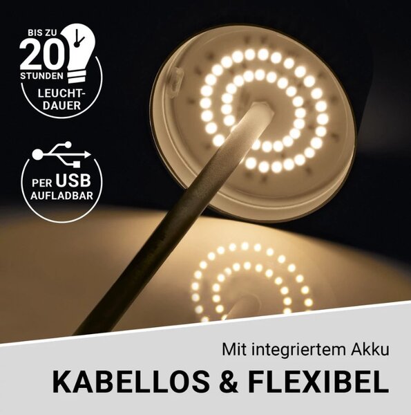 N8WERK LEDES ASZTALI LÁMPA 3V KÜL- ÉS BELTÉRI FEHÉR