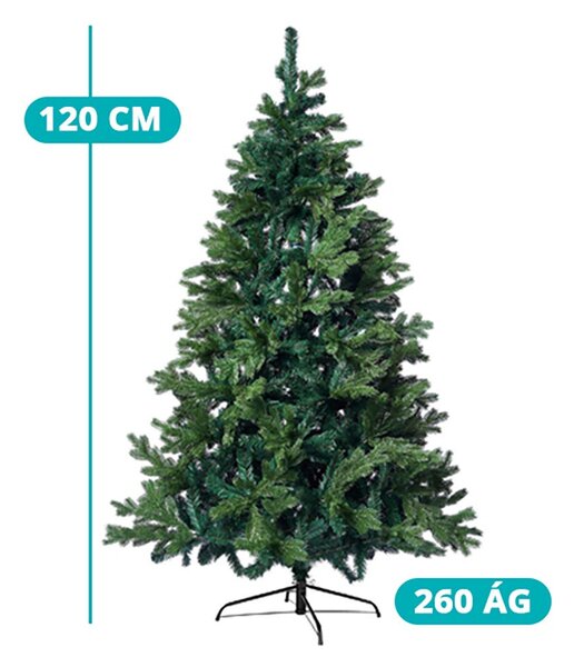 3D műfenyő fém talppal, több méretben-120 cm