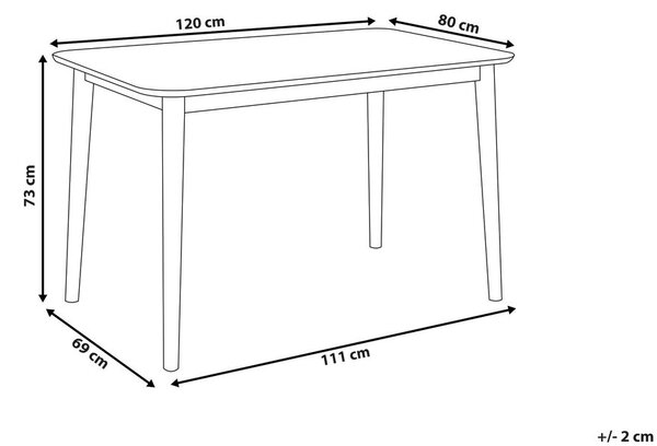 Étkezőasztal MODESTO Szürke 120 cm 80 cm Keményfa