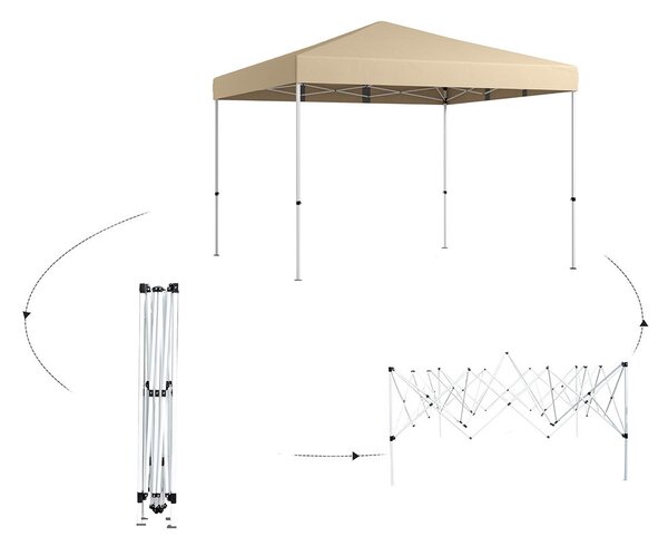 Pavilon hátfallal, zsebekkel 3x3x2,8 m, bézs