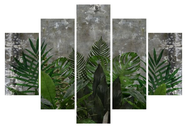 Kép - Betonfal növényekkel (150x105 cm)