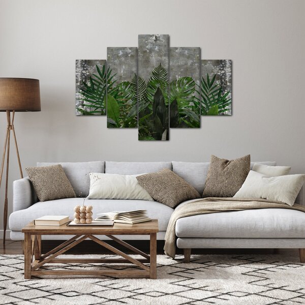 Kép - Betonfal növényekkel (150x105 cm)