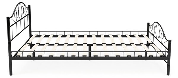 Mimi fém ágykeret ajándék ágyráccsal több méretben és színben-Fekete 140x200cm