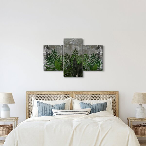Kép - Betonfal növényekkel (90x60 cm)