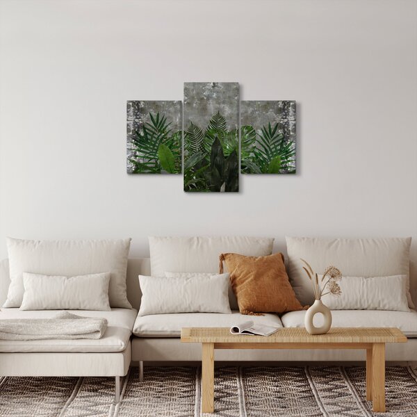 Kép - Betonfal növényekkel (90x60 cm)