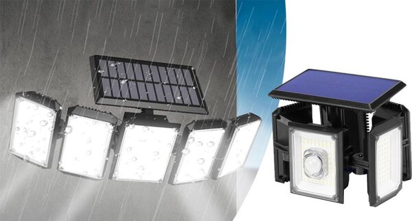 5 paneles forgatható 300LED-es szolár lámpa