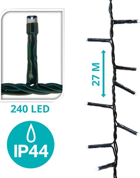 LED fényfüzér választható méretben és színben-240 LED-es-színes