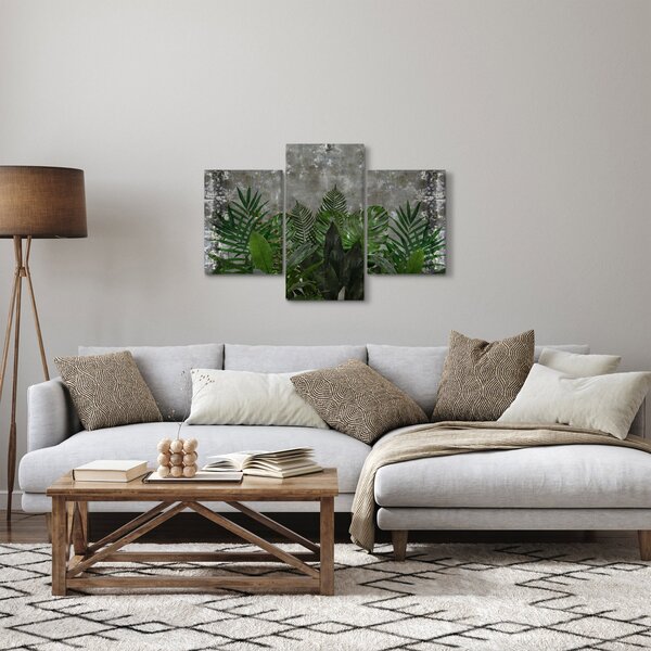 Kép - Betonfal növényekkel (90x60 cm)