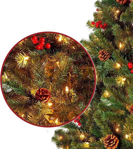 LED-es műfenyő több típusban, melegfehér-100 LED-es, 120 cm