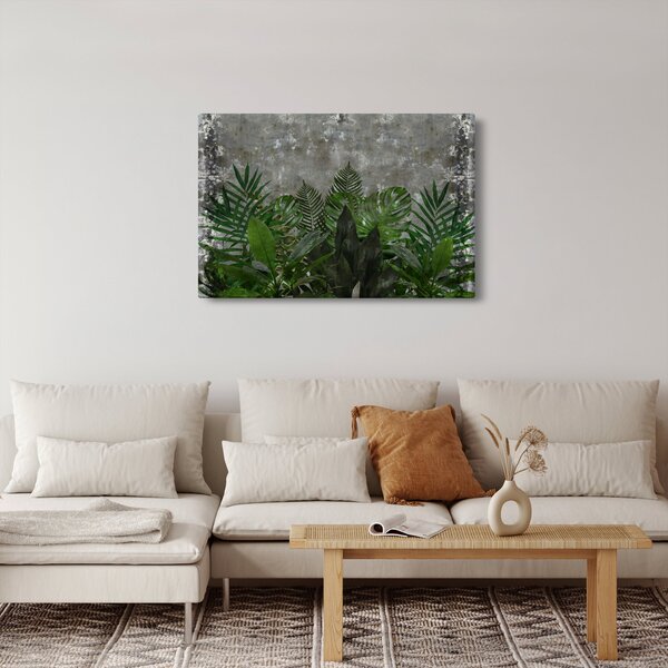 Kép - Betonfal növényekkel (90x60 cm)