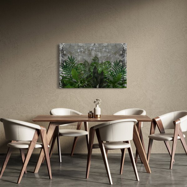 Kép - Betonfal növényekkel (90x60 cm)