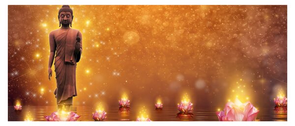 Kép - Buddha arany csillogással (120x50 cm)