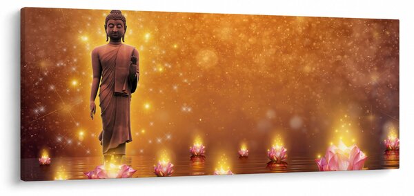 Kép - Buddha arany csillogással (120x50 cm)