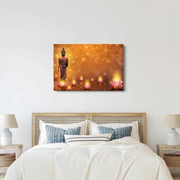 Kép - Buddha arany csillogással (90x60 cm)