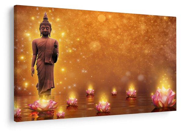 Kép - Buddha arany csillogással (90x60 cm)