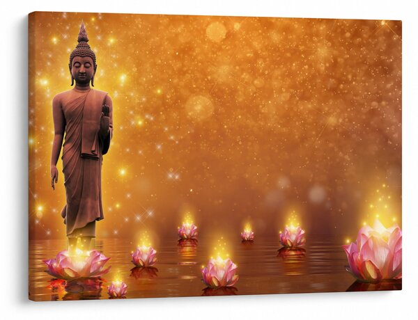 Kép - Buddha arany csillogással (70x50 cm)