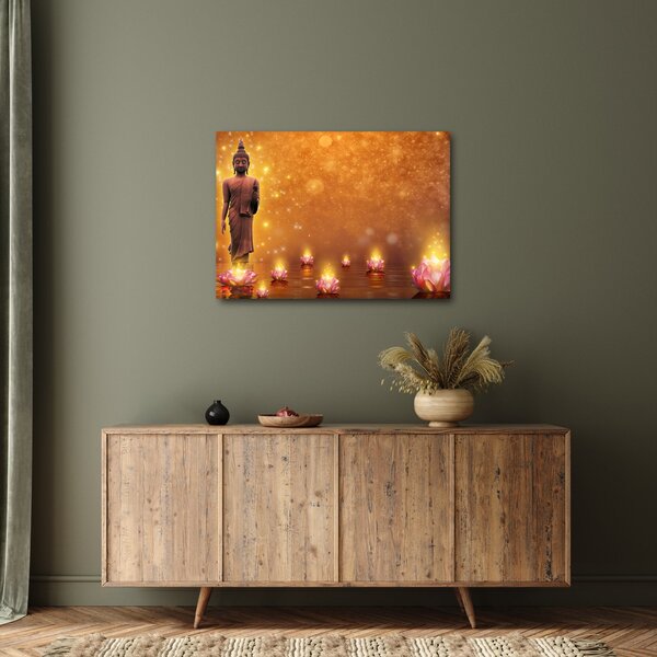 Kép - Buddha arany csillogással (70x50 cm)