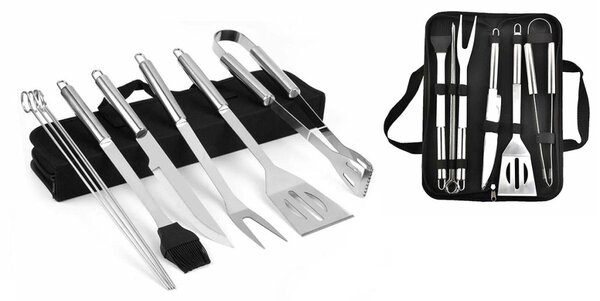 9 részes grill eszköz készlet táskában
