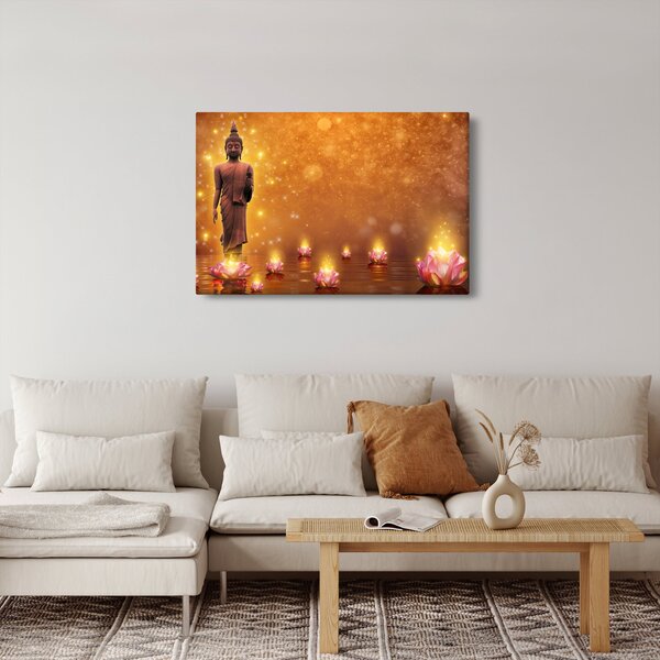 Kép - Buddha arany csillogással (90x60 cm)