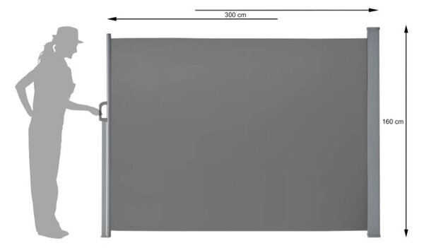 Pepita kihúzható Belátásgátló 160x300cm - sötétszürke